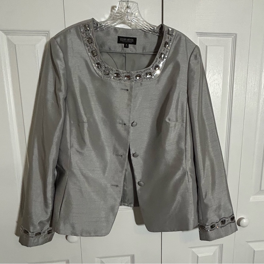 Silver Embellished Women's Blazer